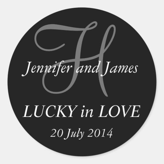 Monogram H Stickers voor Weddings Black (Voorkant)