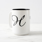 Monogram-H Tweekleurige Koffiemok (Voorkant links)