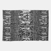 Monogram H zwart-wit Theedoek (Horizontaal)