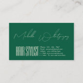 Monogram Hair stylist modern script Visitekaartje (Achterkant)