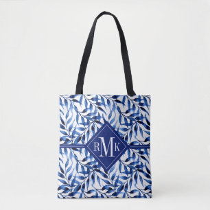 Monogram   Hand-gebilderd inktpatroon Waterverf Draagtas