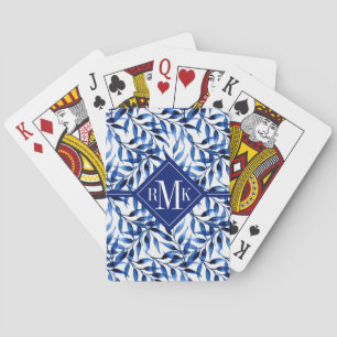 Monogram Hand-gebilderd inktpatroon Waterverf Pokerkaarten