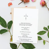 Monogram Hand Lettered Chic Cross Wedding Kaart