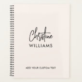 Monogram Handgeschreven Script Handtekening Blush  Planner (Voorkant)