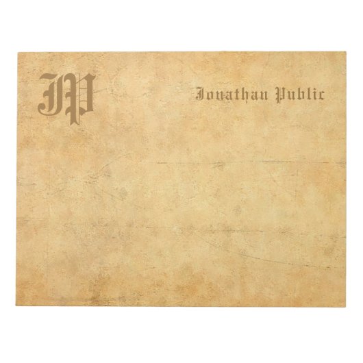 Monogram Handgeschreven Tekst Elegante  Sjabloon Notitieblok (Voorkant)