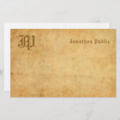  monogram handgeschreven tekst Legante Sjabloon Briefpapier (Voorkant / Achterkant)