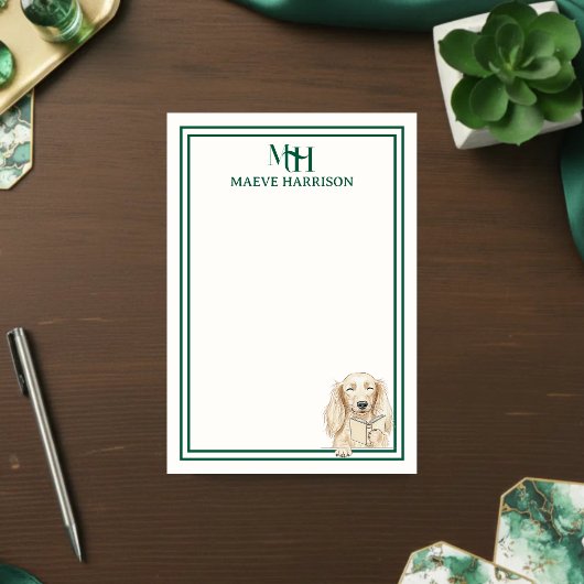 Monogram Handgetekende Dachshund Leest Post-it® Notes