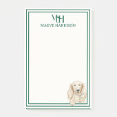 Monogram Handgetekende Dachshund Leest Post-it® Notes (Voorkant)