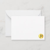 Monogram handschrift Elegant Faux Gold White Notitiekaartje (Achterkant)
