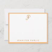 Monogram handschrift Script Name Text Simple Notitiekaartje (Voorkant)