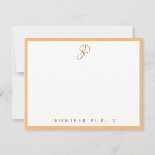 Monogram handschrift Script Name Text Simple Notitiekaartje (Voorkant)