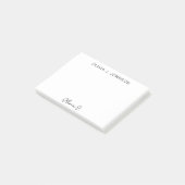 Monogram handtekeningscript minimalistisch post-it® notes (Schuin)
