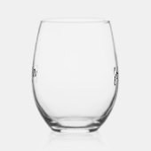 monogram handtekeningscript wijnglas zonder voet (Links)