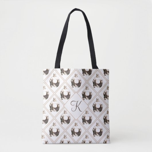 Monogram Happy Laughing Good Luck Buddha Pattern Tote Bag (Voorkant)