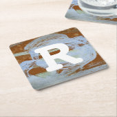 Monogram | Harbour Sunset Vierkante Kartonnen Onderzetter (Schuin)