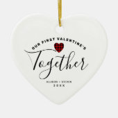 Monogram hart eerste Valentijnse partners Keramisch Ornament (Voorkant)
