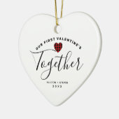Monogram hart eerste Valentijnse partners Keramisch Ornament (Links)