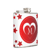 Monogram hart en sterren heupfles (Rechts)