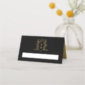 Monogram hart kuif hand getekend zwart bruiloft (Voorkant)