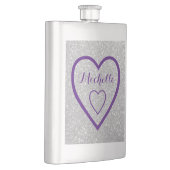 Monogram hart zilveren glitter heupkolf voor vrouw heupfles (Rechts)