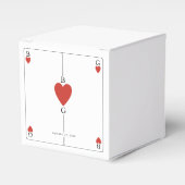 Monogram harten spelen Kaart bruiloft Bedankdoosjes (Voorkant Zijde)