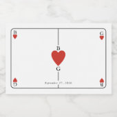 Monogram harten spelen Kaart bruiloft Likeurfles Etiket (Enkel label)