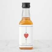 Monogram harten spelen Kaart bruiloft Likeurfles Etiket (Voorkant)