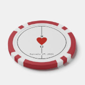 Monogram harten spelen Kaart bruiloft Poker Chips (Enkel)