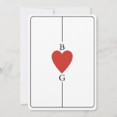 Monogram Harten Spelen Kaart Bruiloft Save the Dat (Achterkant)
