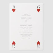 Monogram harten spelen Kaart bruiloft uitnodiging (Voorkant)