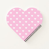 Monogram Heart Shaped Notebook: Roze witte harten Notitieboek (Achterkant)