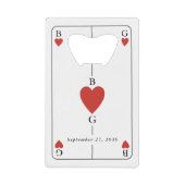 Monogram Hearts Playing Card Wedding Bar Bottle (Devant)
