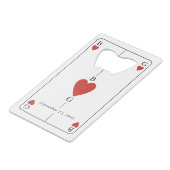 Monogram Hearts Playing Card Wedding Bar Bottle (Dos Angle)