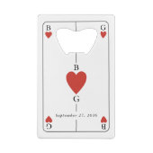Monogram Hearts Playing Card Wedding Bar Bottle (Dos)