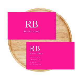 Monogram Heet Roze Elegant Vrouwelijk Minimalist Visitekaartje