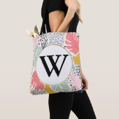 Monogram Helder Zomer Tropisch Collage Patroon Draagtas (Dichtbij)