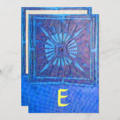 MONOGRAM, helderblauw, geel Aankondiging (Voorkant / Achterkant)