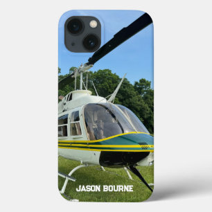 Monogram Helikopter Foto, Cool & Stijlvolle Luchtv iPhone 13 Hoesje
