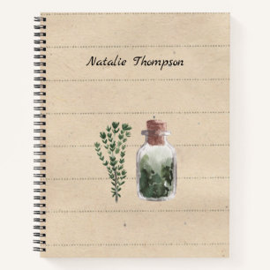 Monogram Herbalist gardener Cool Rustische planten Notitieboek