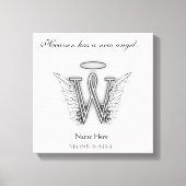 Monogram herdenkingsbrief W Canvas Afdruk (Voorkant)