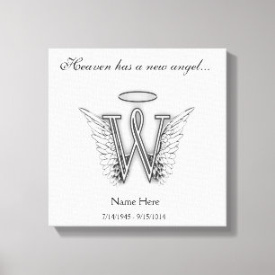 Monogram herdenkingsbrief W Canvas Afdruk