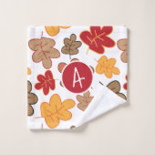 Monogram herfst Alle bladeren Bad Handdoek (Wasdoekje)