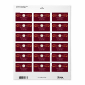 Monogram Herfst Bruiloft Retouradres Etiket (Full Sheet)