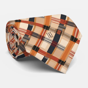 Monogram Herfst Diagonaal Geruit Patroon Necktie Stropdas