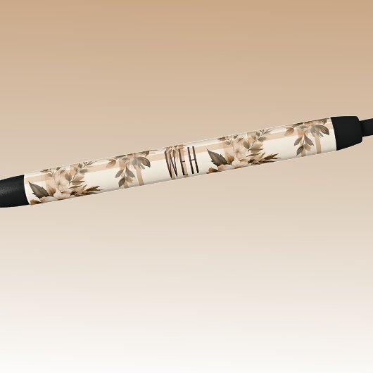 Monogram | Herfst-Herfst Floral Plaid Inkt Zwarte Inkt Pen