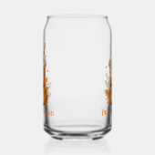 Monogram Herfst Najaar Pompoen Iced Coffee Latte Blikvorm Glas (Links)