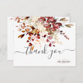 Monogram Herfst Rustic Gum Eucalyptus Hartelijk da Bedankkaart (Voorkant / Achterkant)