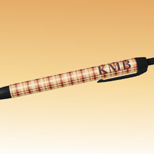 Monogram   Herfst-Winter Plaid Patroon Inkt Zwarte Inkt Pen