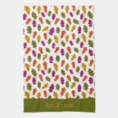 Monogram Herfstbladeren Kleuren Groen Geel Theedoek (Verticaal)