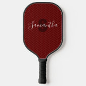 Monogram herringbone Burgundy Pickleball Paddle (Achterkant)